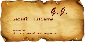 Gazsó Julianna névjegykártya